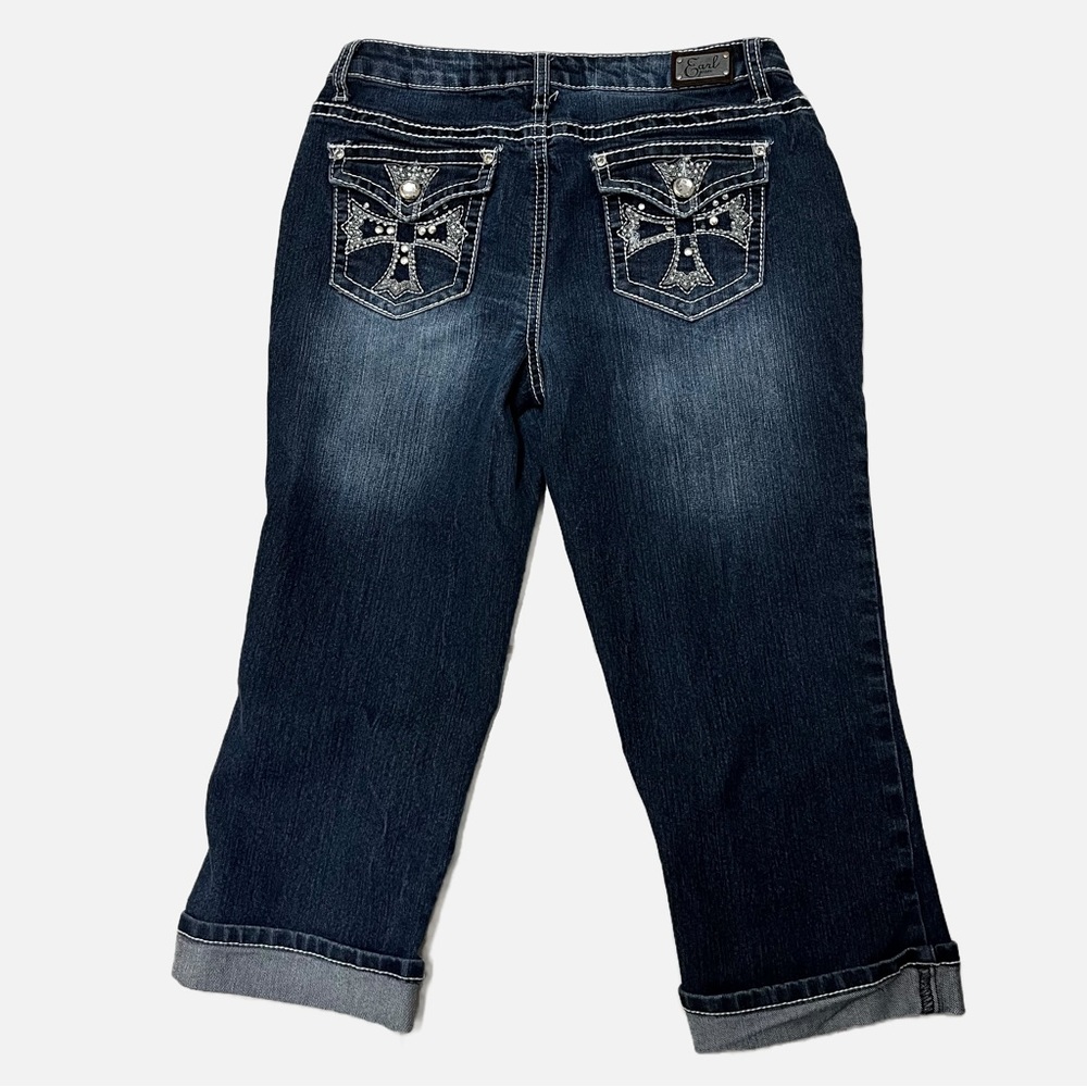 Earl Jeans Embellished Cuffed Capri Jeans Size 6